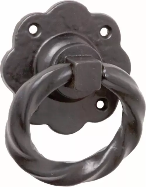 black cast iron gate or barn door ring pull,gothic twisted ring TH1869
