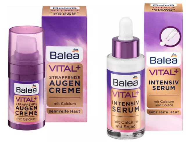 Balea Augencreme Vital+ Firming Eye Cream or Face Serum for Mature Skin