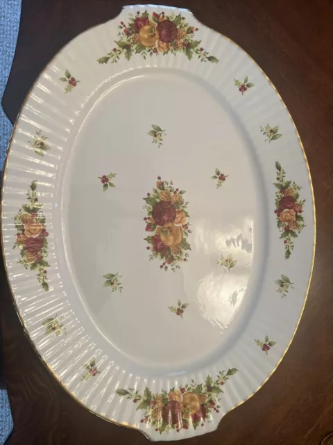 Royal Albert Old Country Roses Holiday Large Oval Serving Platter 19" New