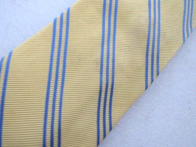 Brooks Brothers Makers Traditional Repp Yellow Blue Silk Tie