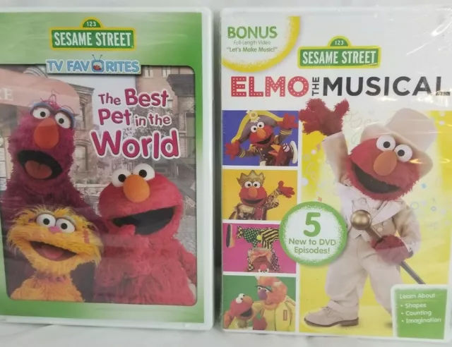 2 SESAME STREET DVDs Elmo The Musical & The Best Pet in the World ...
