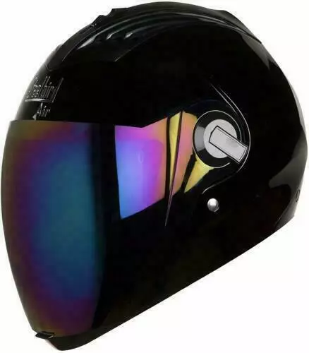 Casque Intégral Steelbird Air SBA-2 noir brillant AVEC VISIERE ARC-EN-CIEL