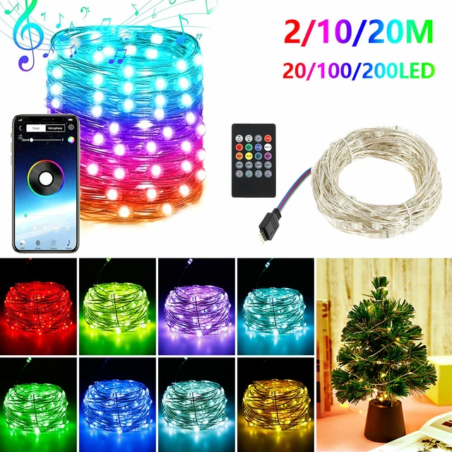 WATERPROOF STRING FAIRY Light Copper Wire Bluetooth Controller Xmas