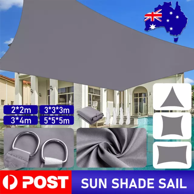 Extra Heavy Duty Sun Shade Sail Outdoor Waterproof Canopy Awning Shade Cloth AU