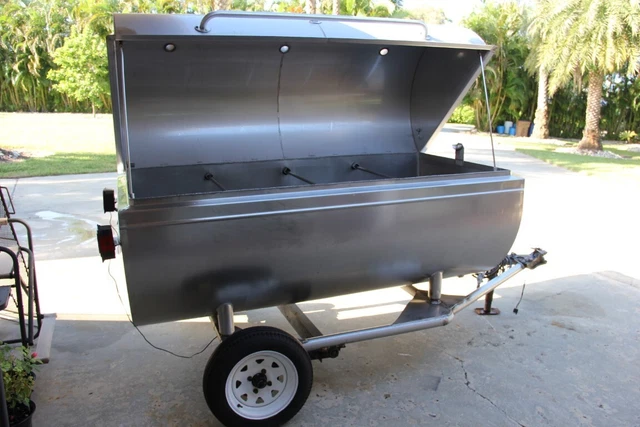 Stainless Steel Pig Cooker / Smoker Trailer
