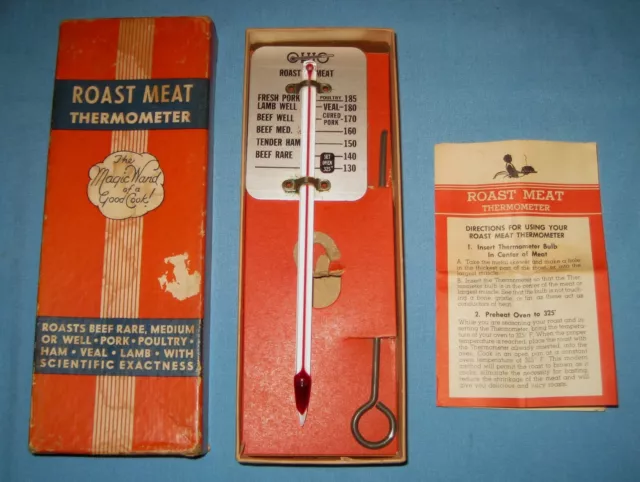 VTG Ohio Thermometer Roast Meat Instructions/Box Advertising Country Store!