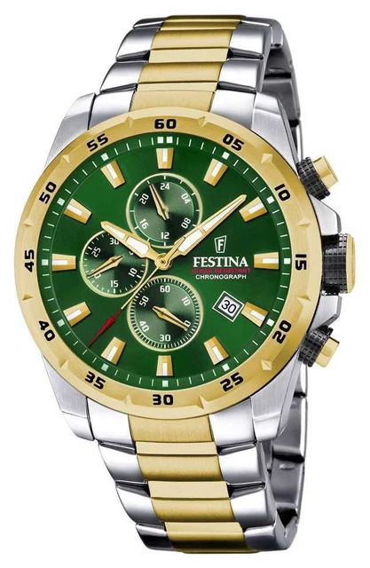 Festina Orologio Cronografo Da Uomo Con Quadrante Verde F20562/3 Orologi PVC