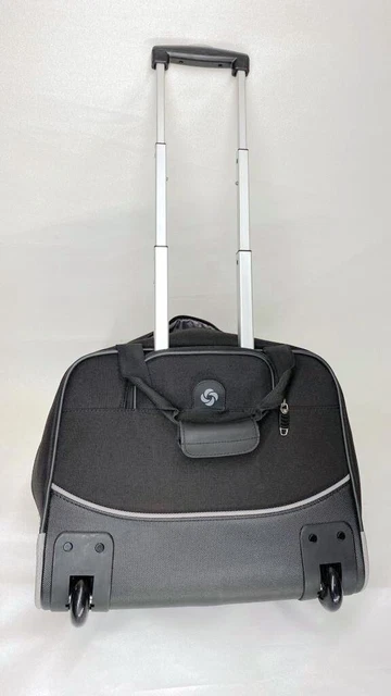 SAMSONITE Wheel Rolling CarryOn Black Briefcase Luggage Overnight Bag Case 17”