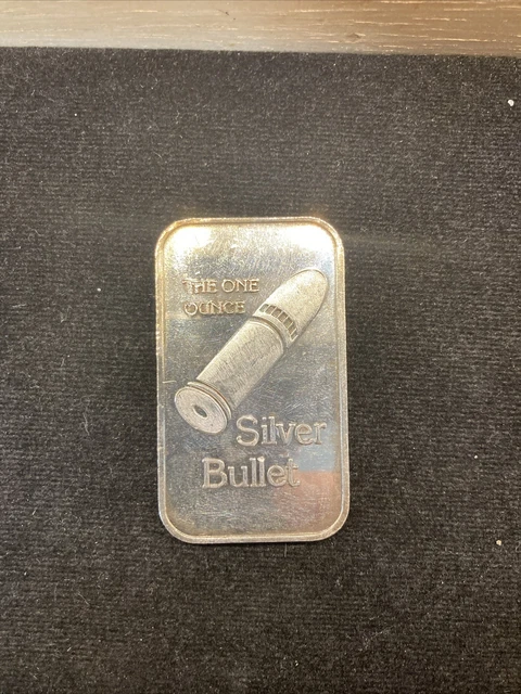 Silver Bullet  1 Troy oz .999 Fine Silver Art Bar - Raw