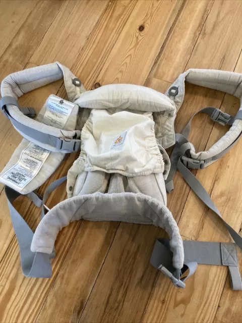 Ergo Baby 360 All Four Positions Baby Carrier Gray Linen Lumbar Support Good Con