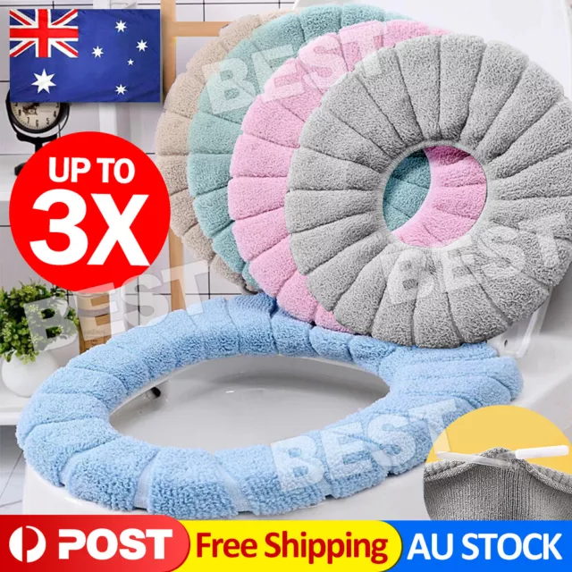 Cover Seat Bathroom Cushion Closestool Toilet Soft Pad Washable Warmer Mat AU