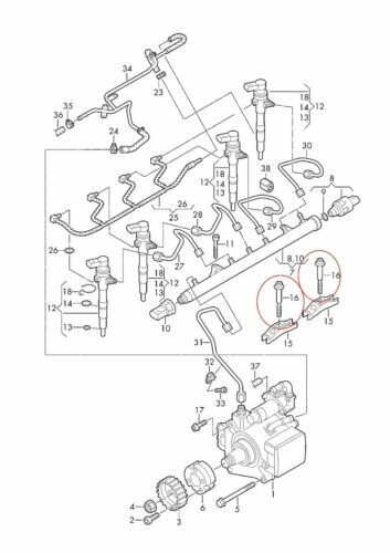 FOR VW TOURAN 1.6 TDI Genuine Injector Clamp Bolts Screws WHT003187 X 2 ...