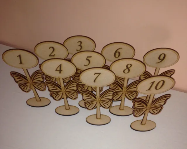 Wooden Freestanding Table Numbers/balloon Weights-wedding , Party, Craft Mdf 2