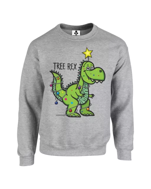 Tree Rex Adults Christmas Jumper Funny Dinosaur Xmas Sweatshirt Sizes S-XXL