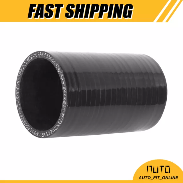 ONE 55mm ID Car Black Straight Silicone Hose Coupler Intercooler Tube Universal