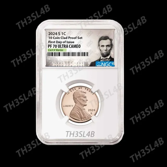 🔥PRE-SALE🔥 FIRST DAY ISSUE! 2024 S PROOF CLAD Lincoln Shield cent 1c NGC PF 69
