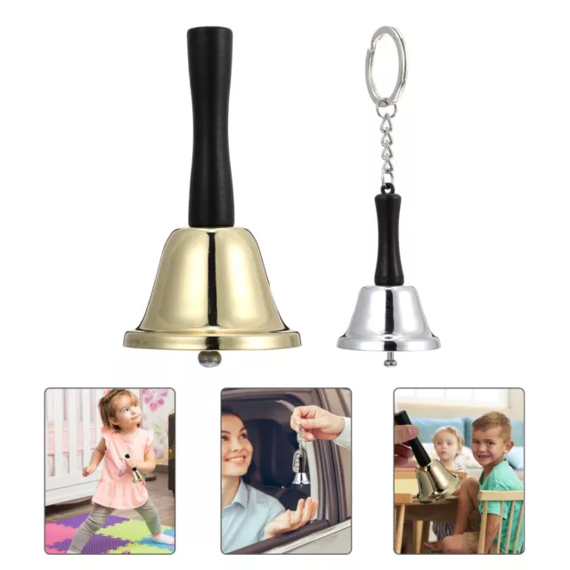 2 Pcs Iron Hand Bell Child Handbell Musical Toy