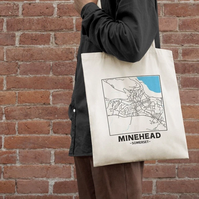 MINEHEAD SOMERSET City Street Map Tote Bag £12.99 PicClick UK