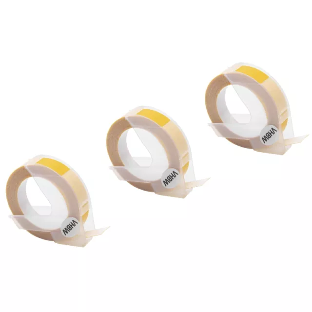 3x Ruban de marquage 3D, 9mm blanc jaune pour Dymo 0898170