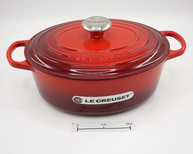 Le Creuset Cast Iron Enamelled Signature Oval Casserole 27cm 4.1L Cerise Red New