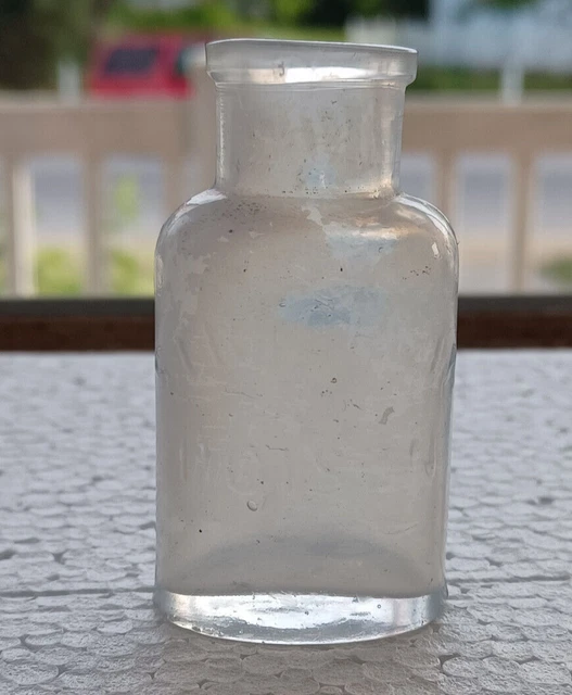 Scarce Early Clear Oval Strychnia Poison Bottle Circa 1870s