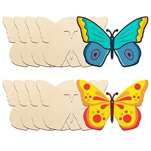 Large Size 7" Wooden Spring Ornaments to Paint, Butterfly