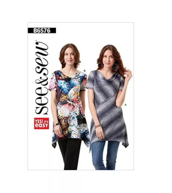 Butterick See and Sew Sewing Pattern 6576 Top Tunic Misses Size 6-22