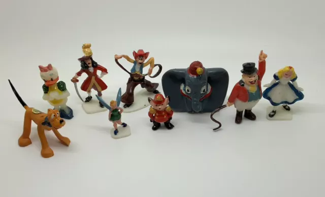 1960s MARX DISNEYKINS LOT OF 9 2nd SERIES Dumbo, Alice, Pluto, Hook, Tinker Bell