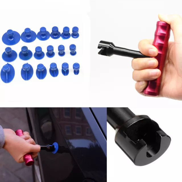 Car Body Hammer Paintless Dent Pit Repair Removal Tools With 18pcs Puller Tabs