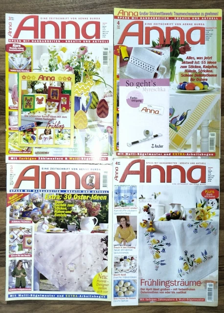 ANNA Spass an Handarbeiten 4/02, 4/04,  3/03, 3/01 stricken häkeln sticken Burda