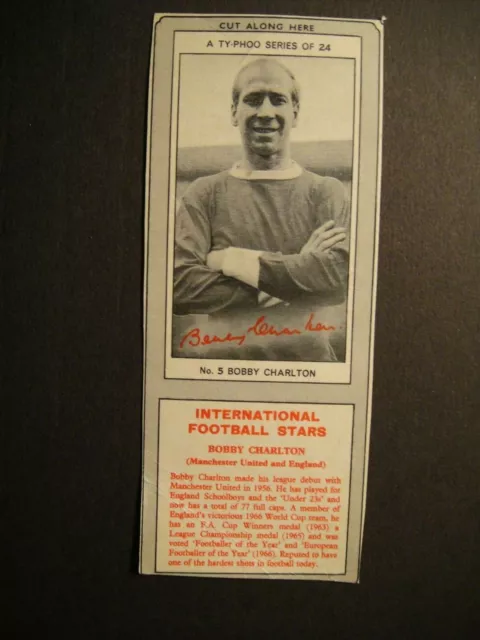 Typhoo Tea  International Football Stars   #16 Bobby Charlton Manchester United