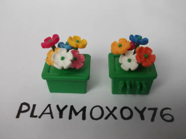 Playmobil. Playmoxoy76 Store. Konvolut Von Zwei Töpfen Mit Blumen Ref. 3855.