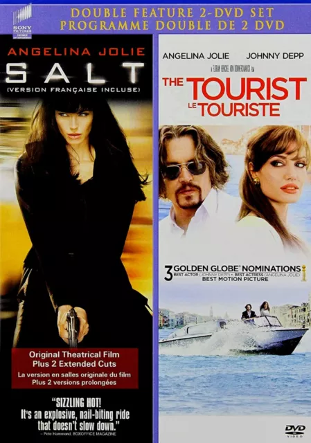 - Salt + The  Tourist - Angelina Jolie , Johnny Depp , New DVD Double Feature