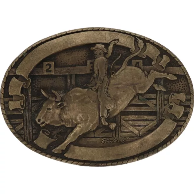 Ottone Bull Rider da Moto Pro Professionale Rodeo Western Cowboy 70 Vtg Cintura