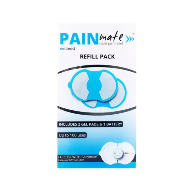 3 x Sets Of Pain Mate Gel Pads Refill Pack + Battery  for Painmate Tens Machine 2