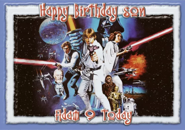 Personalised birthday card Star Wars a5 size son grandson dad daughter brother