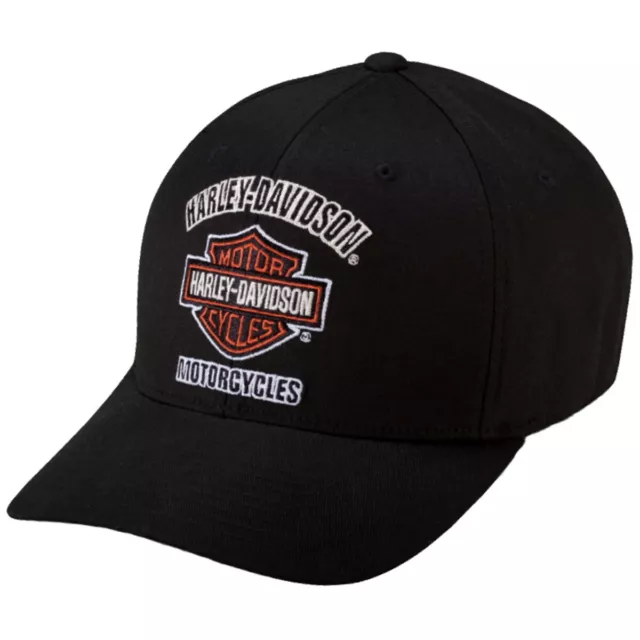 HD Cap Logo Stretch schwarz Harley Davidson Baseball Cap Schirmmütze Cappy