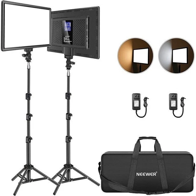 Neewer 13" Led Video Light Panel Lighting Kit, 2-Pack Dimmable Bi-Color