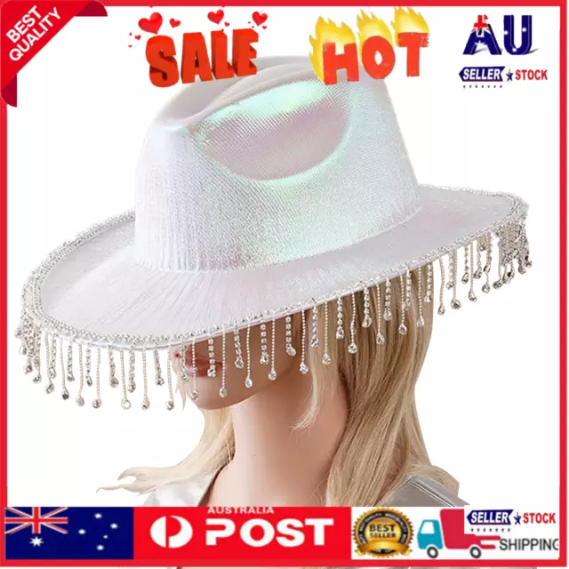 Cowboy Hat Headwear Cowgirl Hat Rhinestone Fringe Western Hat Costume Glitter@@