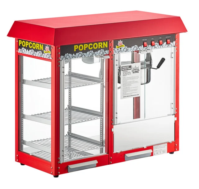 8 oz Popcorn Machine Popper 1700 W Red Electric Commercial Warming Bulb 120 V