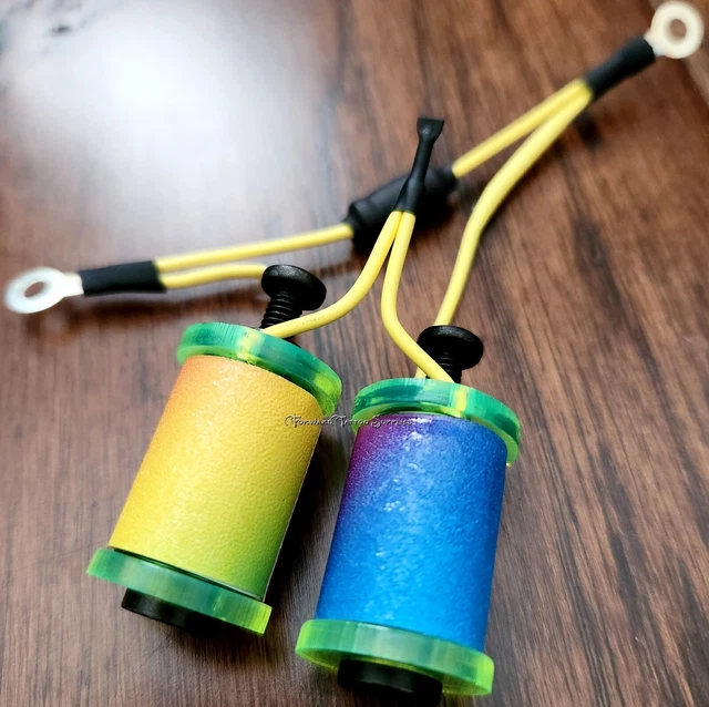 Piezas de máquina de tatuaje de 1,25" 8-32 bobinas 8 envolturas lavadora de cal arco iris espectro completo