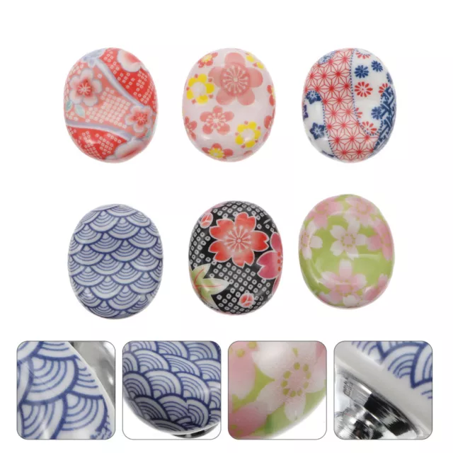 6Pcs Japanese Style Ceramic Drawer Knobs for Cabinet & Dresser