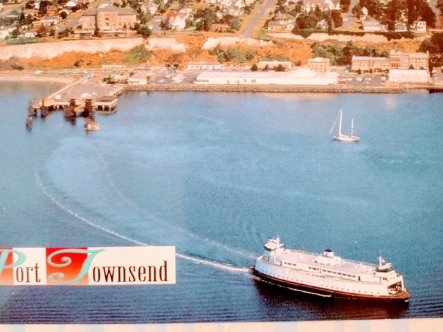 Photo Post Card Aerial View Ferry Port Townsend Wa