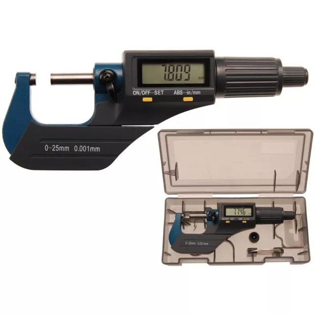 BGS MIKROMETER-SCHRAUBE  DIGITAL 0-25 mm BÜGELMESSSCHRAUBE MESSSCHRAUBE