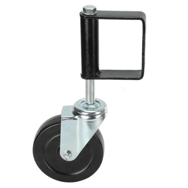 Door Casters 3 Holes Heavy Duty 5in Rubber Wheel Universal Mount With Tube