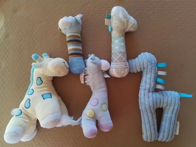 Giraffe Soft Baby Toys X 5, pre owned