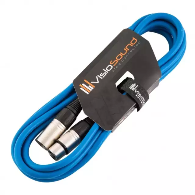 Macho a Cable Hembra Mic XLR / Micrófono Balanceado / Cable Conector 3m Azul