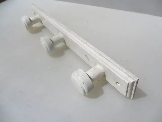 Wooden Coat Rack Hat Hangers Hooks Old Rustic Late Vintage - Retro - Modern 17"W