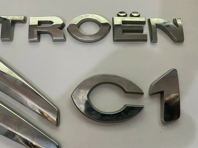 Car Badge Logo Emblem For Citroen C1 2008-2012,3D Metal Car Label Set Front/Rear Stickers Bonnet Trunk Auto Parts Body,GreyA B