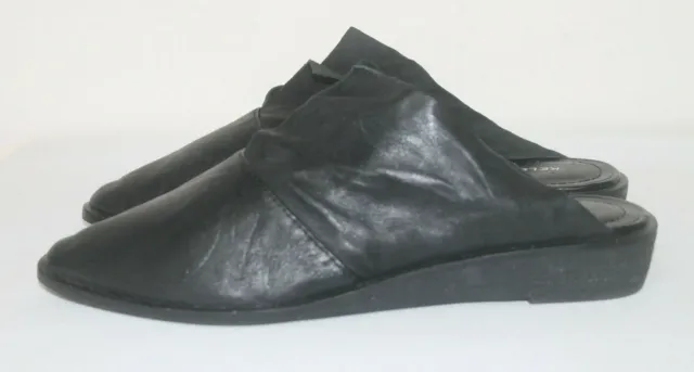Kelsi Dagger Brooklyn Black Leather Pointed Toe Women's Ashland Mules Shoes 6.5